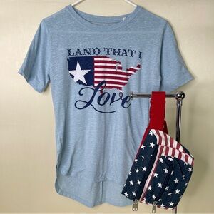 Patriotic Power Duo Land That I Love T-Shirt & Star-Spangled Fanny Pack Bundle